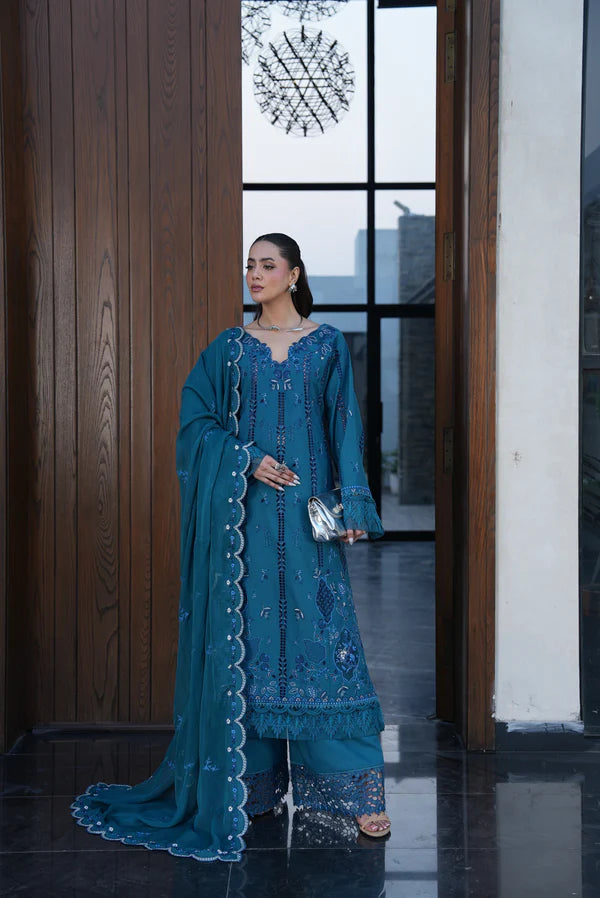 AYLIN LUXURY LAWN TEAL LOTUS