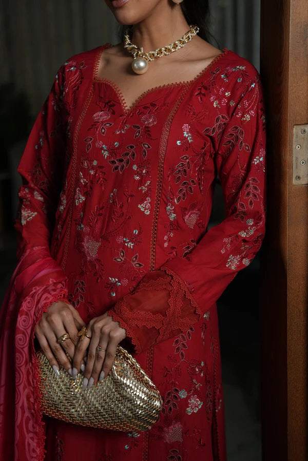 STITCHED BY CC AYLIN LUXURY LAWN CRIMSON CHARM 3PC