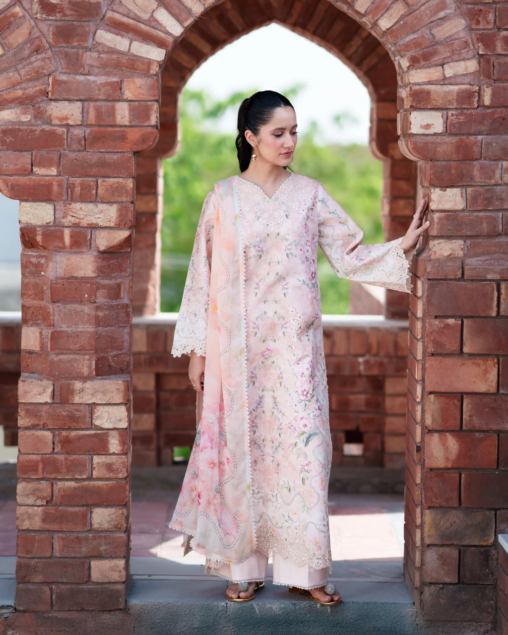NEESHAY SUMMER LINES PEACHLINE