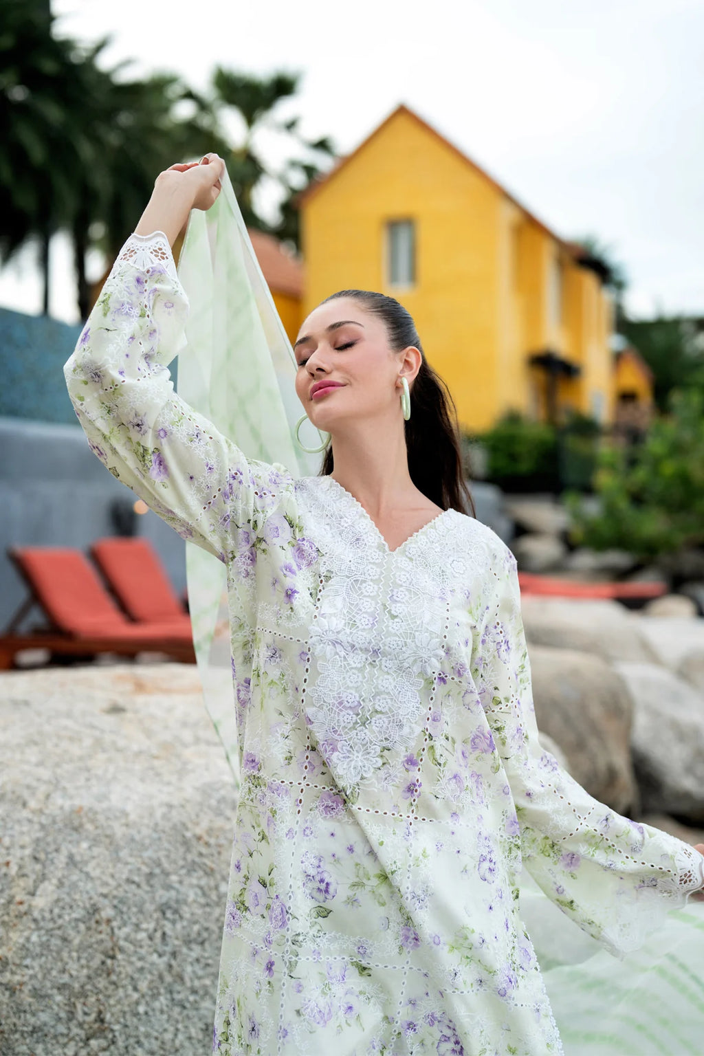 XENIA UNSTITCHED LAWN NAVYA