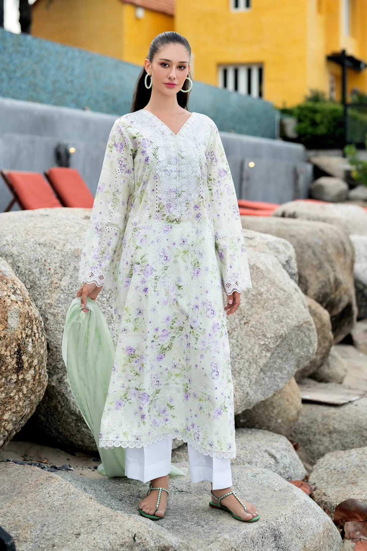 XENIA UNSTITCHED LAWN NAVYA