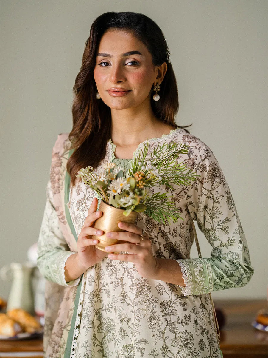 FAIZA FAISAL FNF PRINTS SAGE WHISPER
