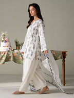 FAIZA FAISAL FNF PRINTS IVORY PETALS