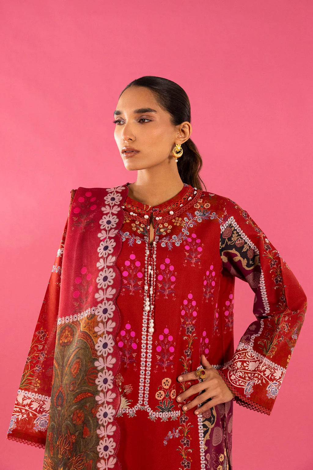 SAFINAZ MAHAY SUMMER D-01A RED 3PC