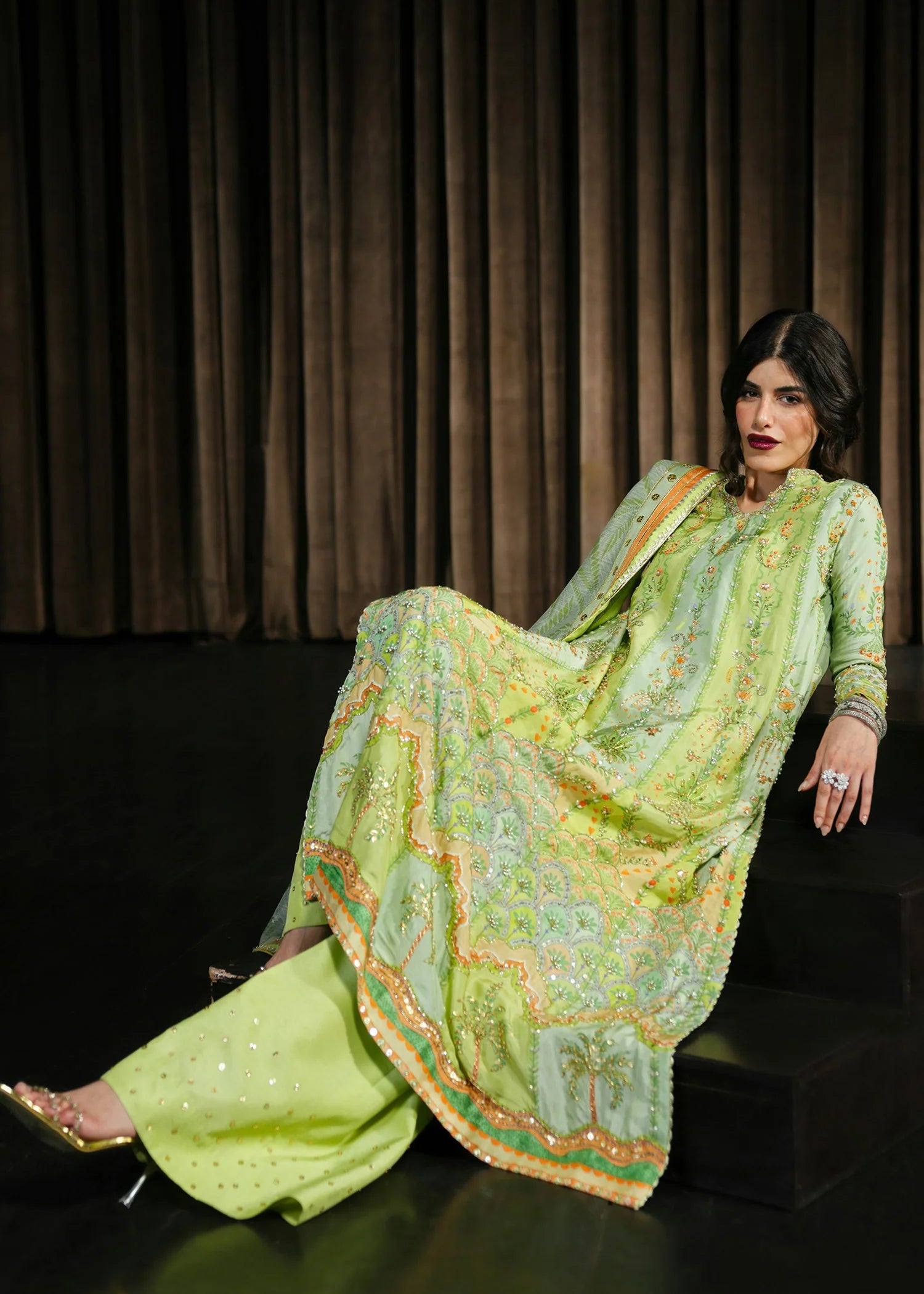 CRIMSON WEDDING RANG RALLI LIME 3PC