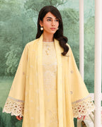 ROHEENAZ VEIL OF SUMMER CHIKANKARI LUMIERE YELLOW