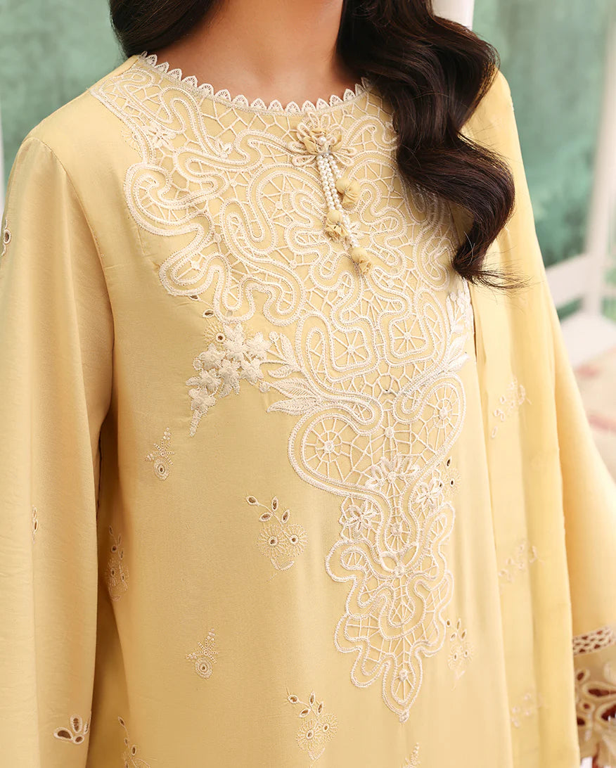 ROHEENAZ VEIL OF SUMMER CHIKANKARI LUMIERE YELLOW