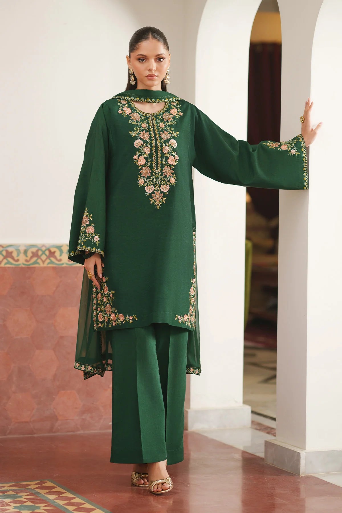 SHEENORA HEER GREEN 3PC
