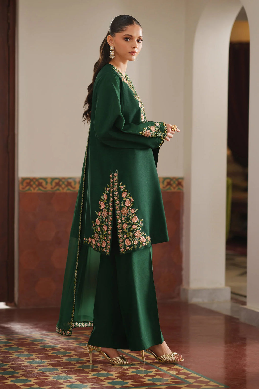 SHEENORA HEER GREEN 3PC