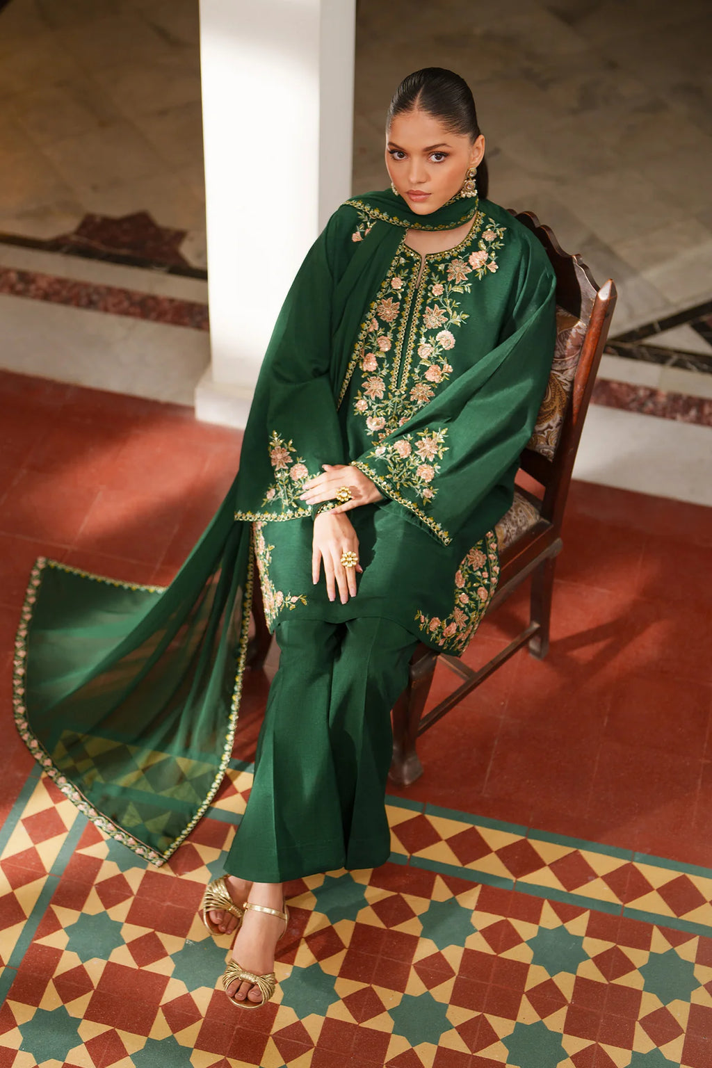 SHEENORA HEER GREEN 3PC