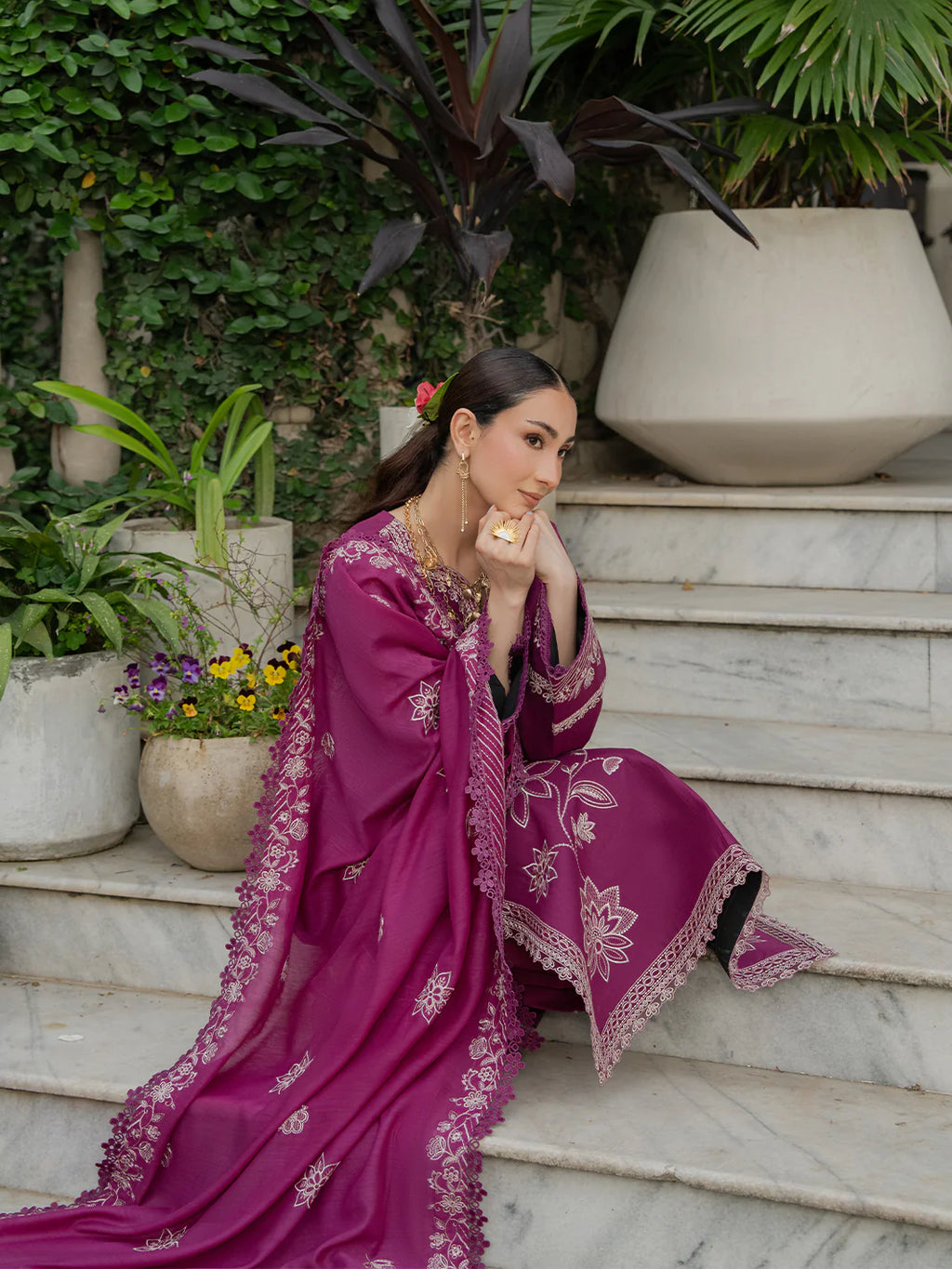 STITCHED BY CC MAHNUR AMAYA LAWN MU-10 3PC