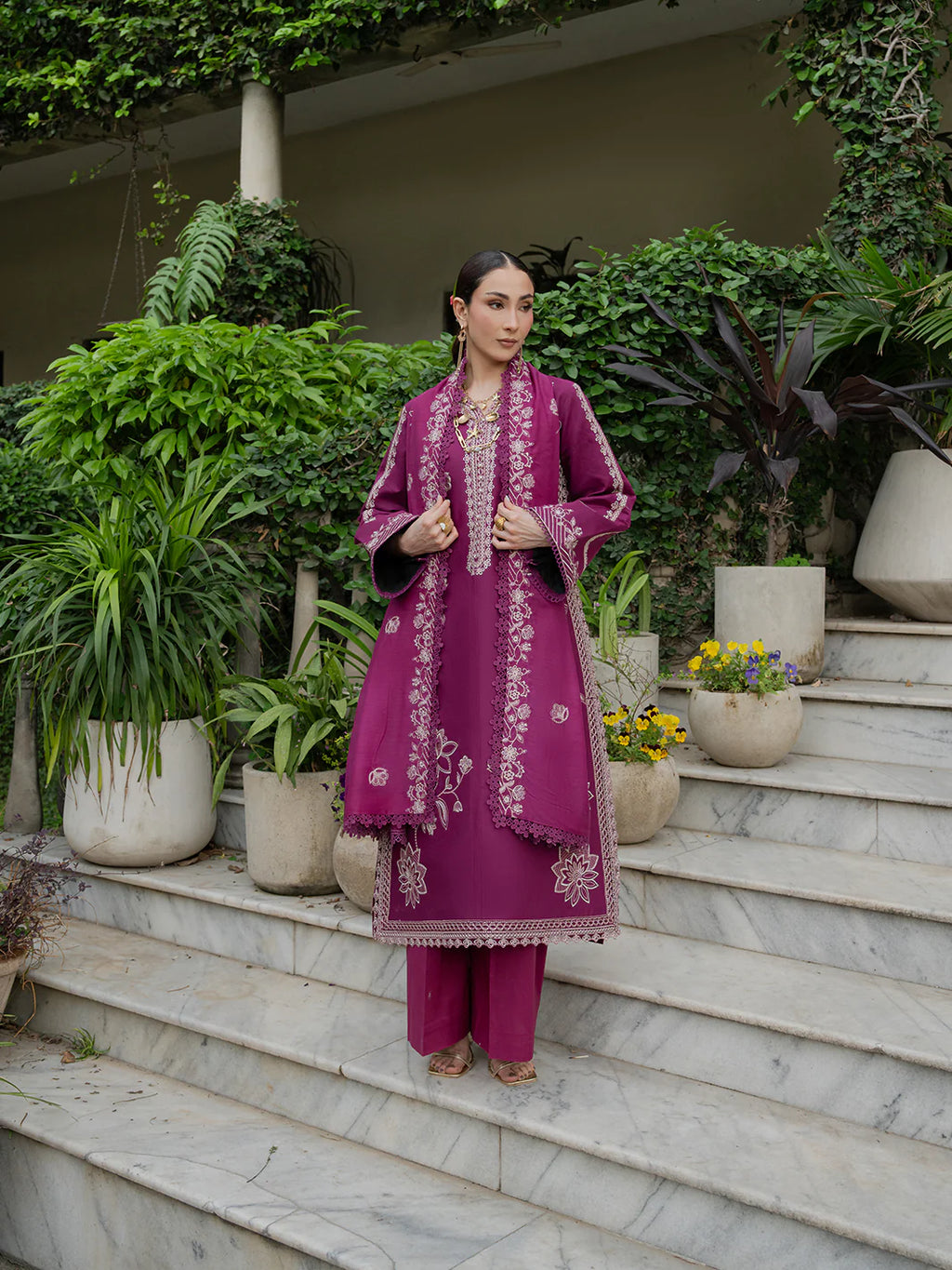 STITCHED BY CC MAHNUR AMAYA LAWN MU-10 3PC