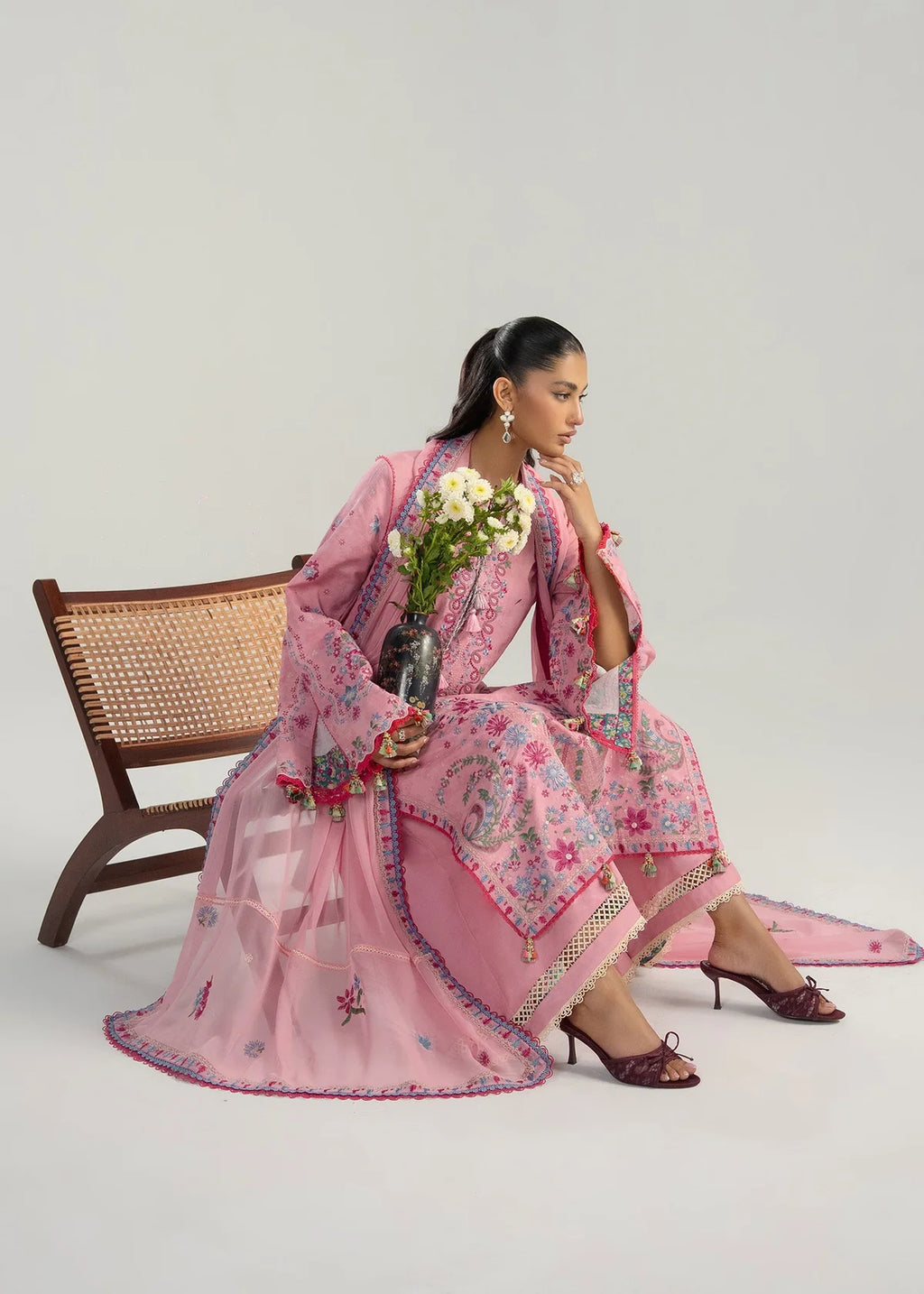 STITCHED BY CC HUSSAIN REHAR ZAN PEMBE 3PC