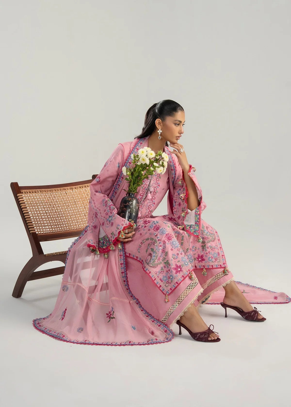 STITCHED BY CC HUSSAIN REHAR ZAN PEMBE 3PC