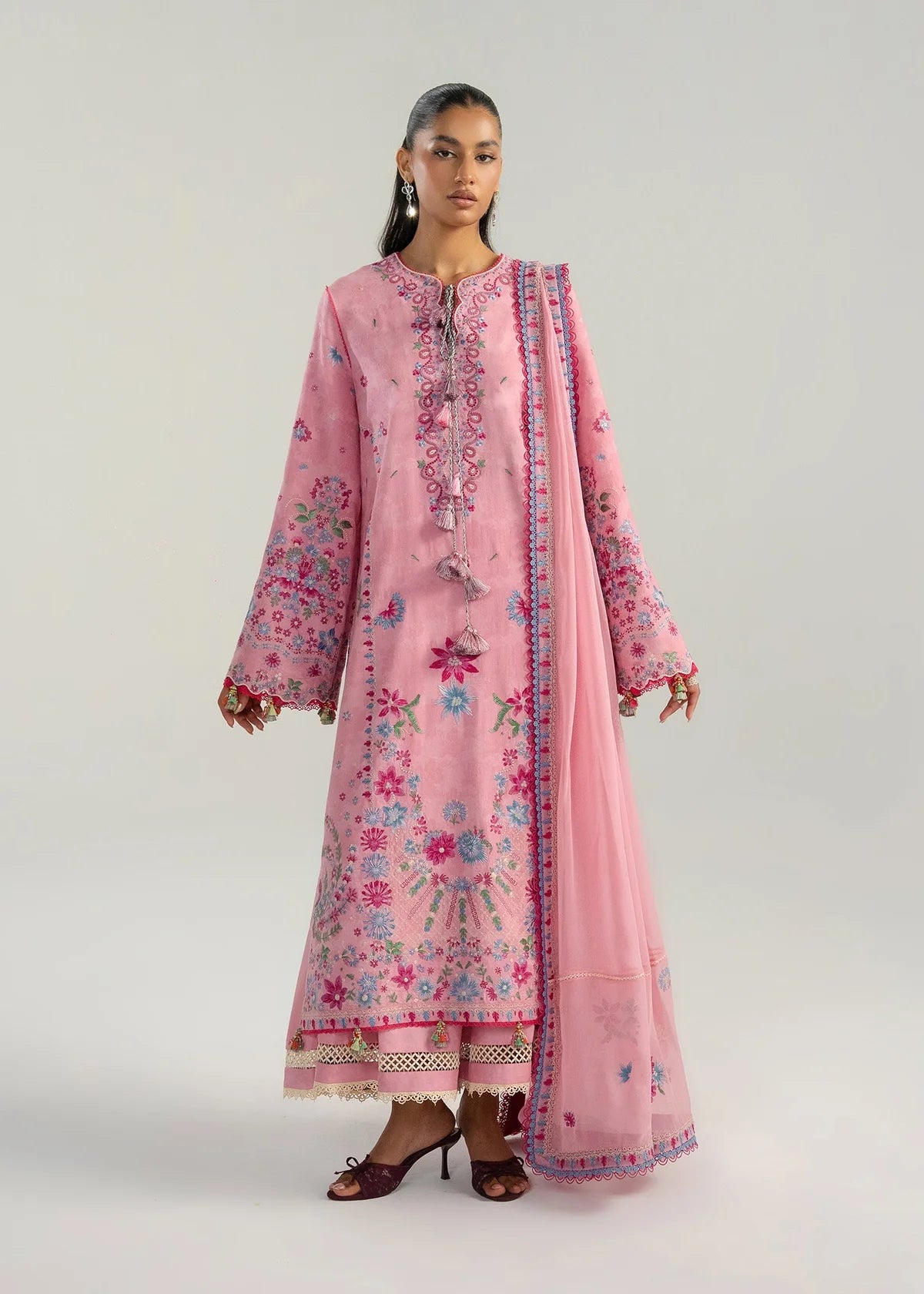 STITCHED BY CC HUSSAIN REHAR ZAN PEMBE 3PC