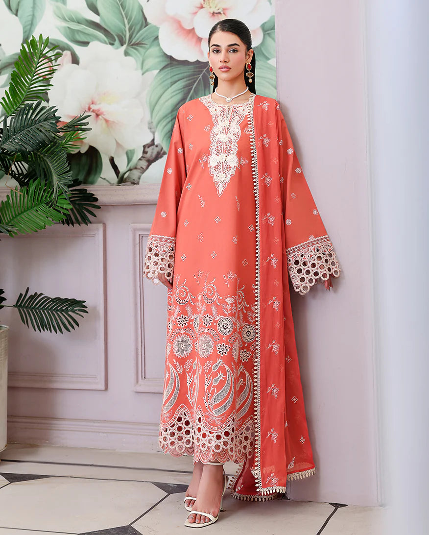 ROHEENAZ VEIL OF SUMMER CHIKANKARI SOLEIL BLANC