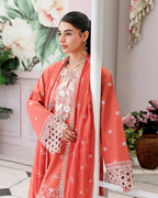 ROHEENAZ VEIL OF SUMMER CHIKANKARI SOLEIL BLANC