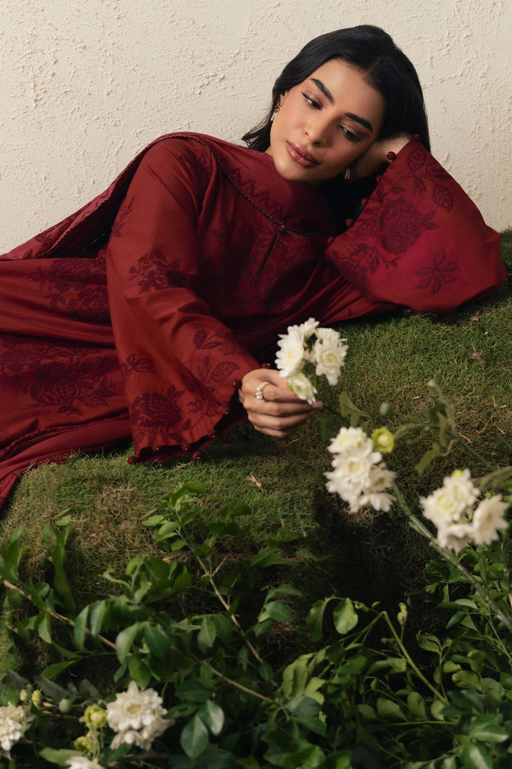 CROSS STITCH PREMIUM CAMBRIC CRIMSON BLOOM