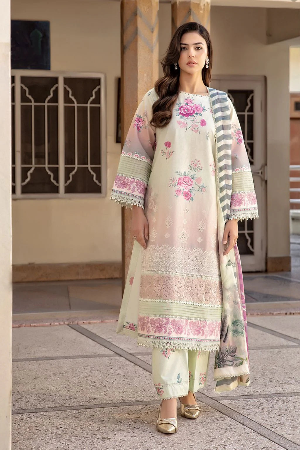 STITCHED BY CC MEERAK CHIKANKARI AAFREEN 3PC