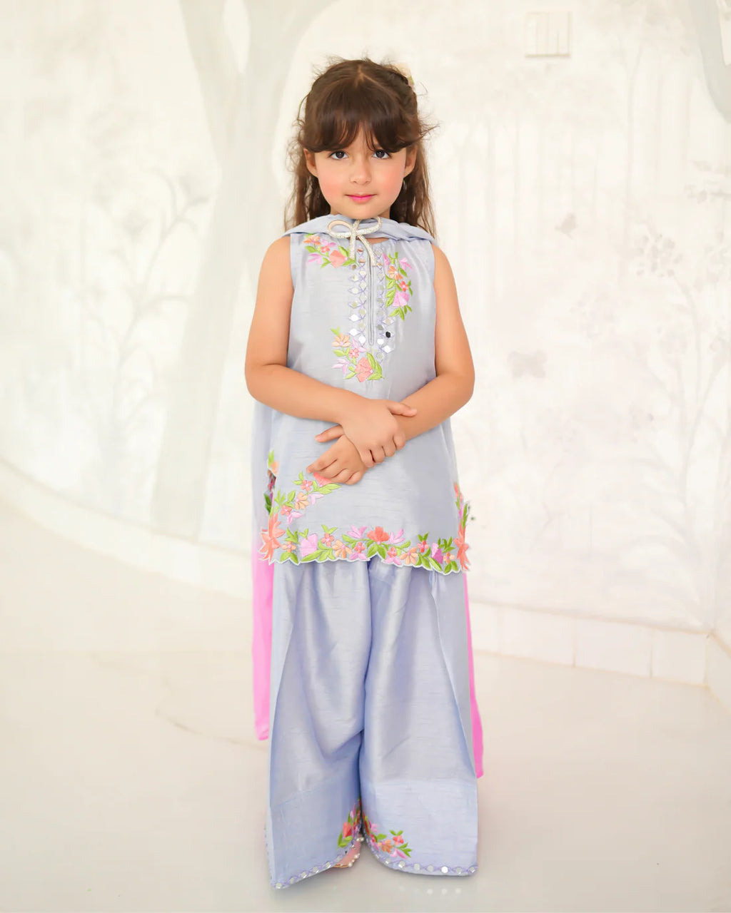 ASNA SHAHID KIDS TEAL REVERIE JUNIOR 3PC