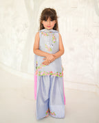 ASNA SHAHID KIDS TEAL REVERIE JUNIOR 3PC
