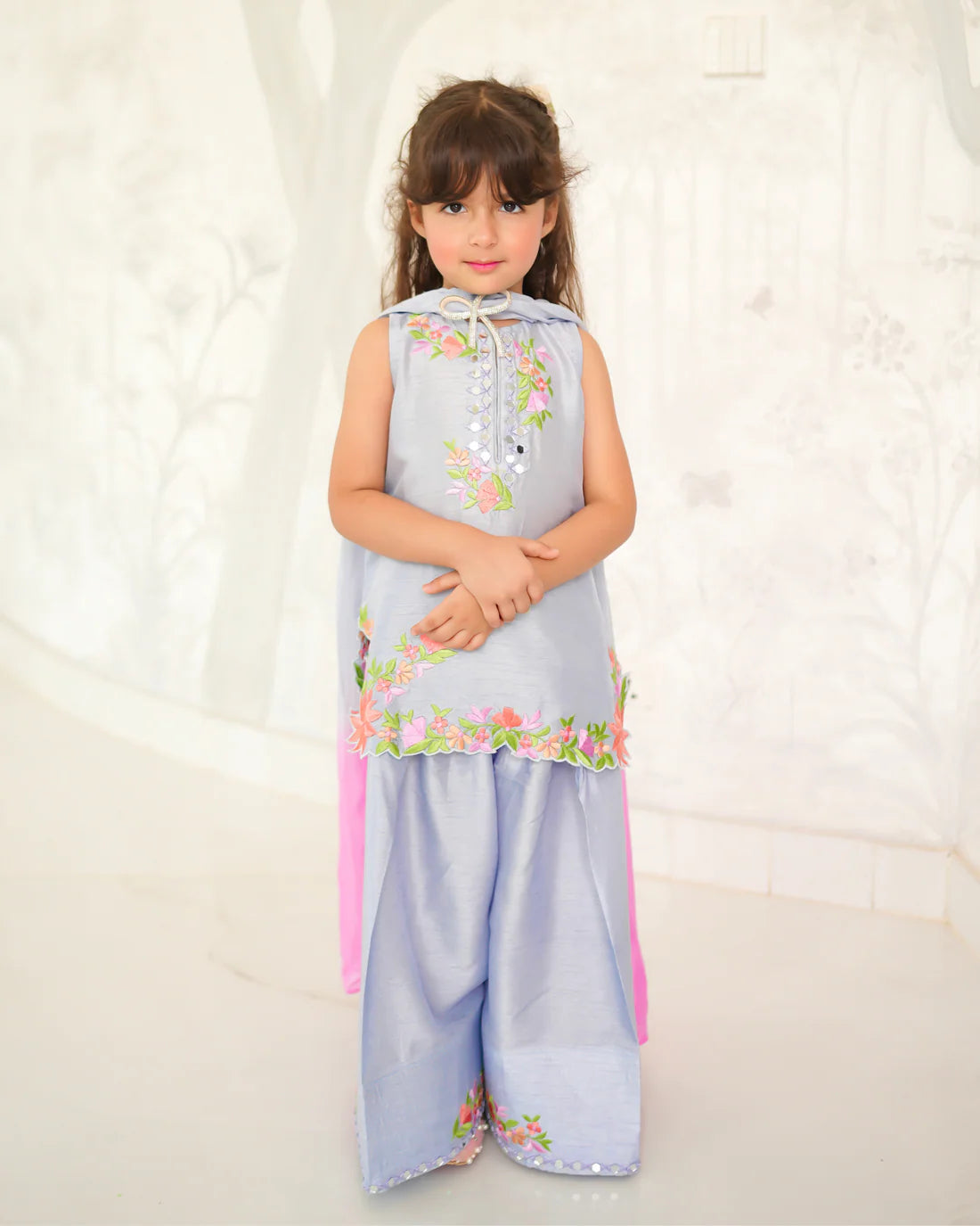 ASNA SHAHID KIDS TEAL REVERIE JUNIOR 3PC
