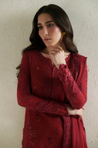 VERA RAW SILK LAAL CRIMSON