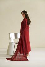 VERA RAW SILK LAAL CRIMSON