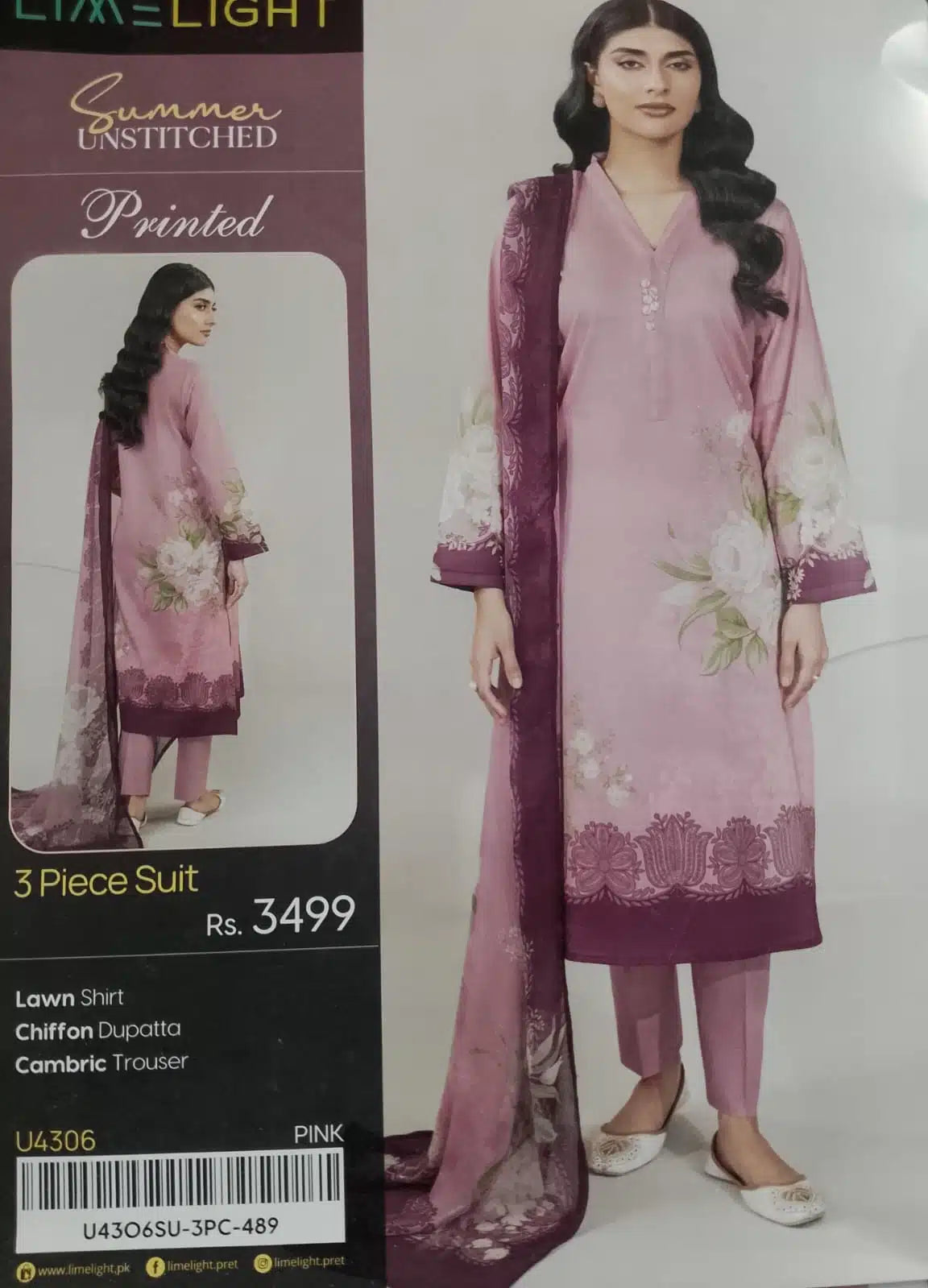 LIMELIGHT U4306 PINK 3PC