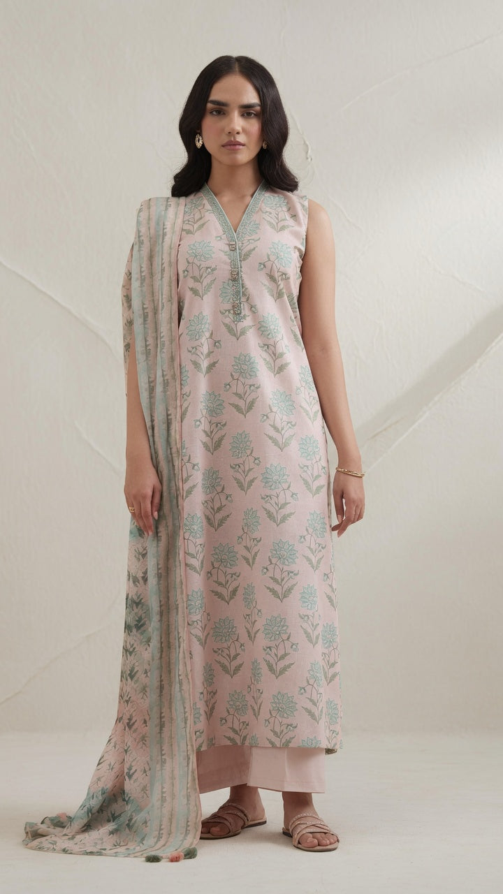 SAPPHIRE PRINTED LAWN U3P-DDS26V3-46 3PC