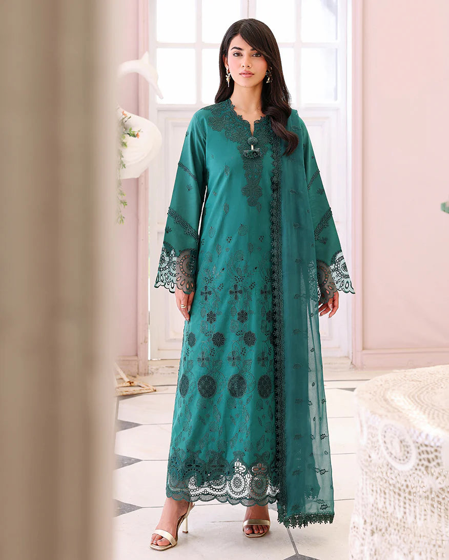 ROHEENAZ VEIL OF SUMMER CHIKANKARI WHISPERED VEIL