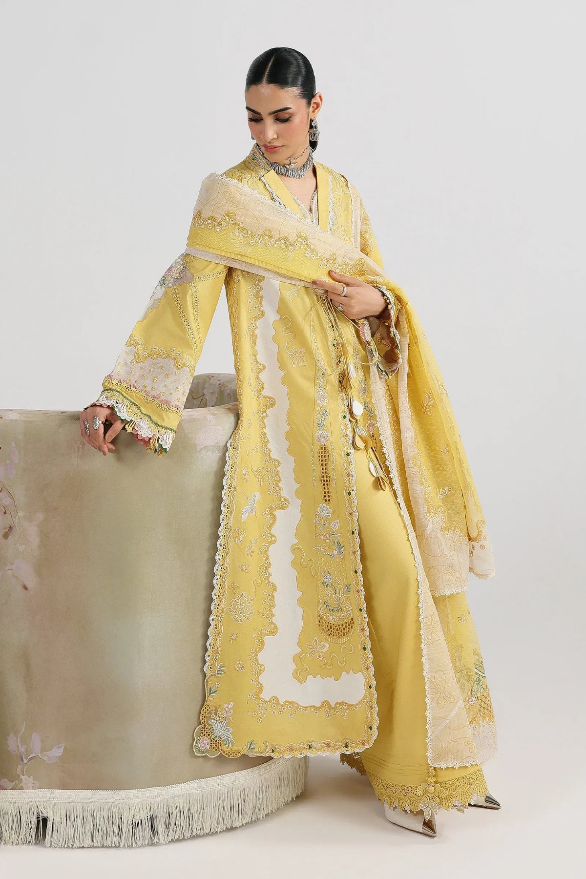 STITCHED BY CC QALAMKAR FESTIVE ZARIA 3PC