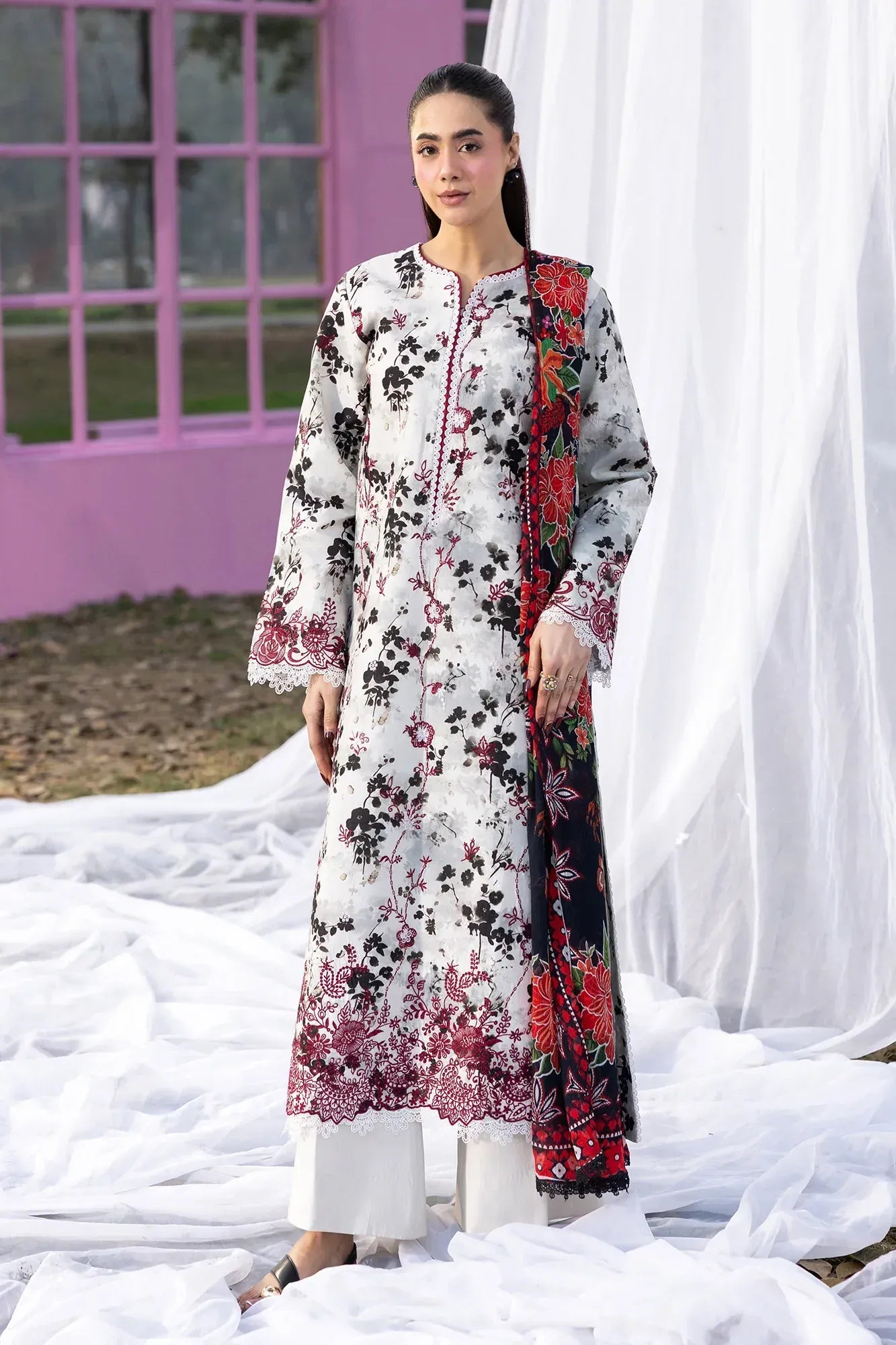 STITCHED BY CC RAJBARI SUMMER PRINTKARI D-10 3PC