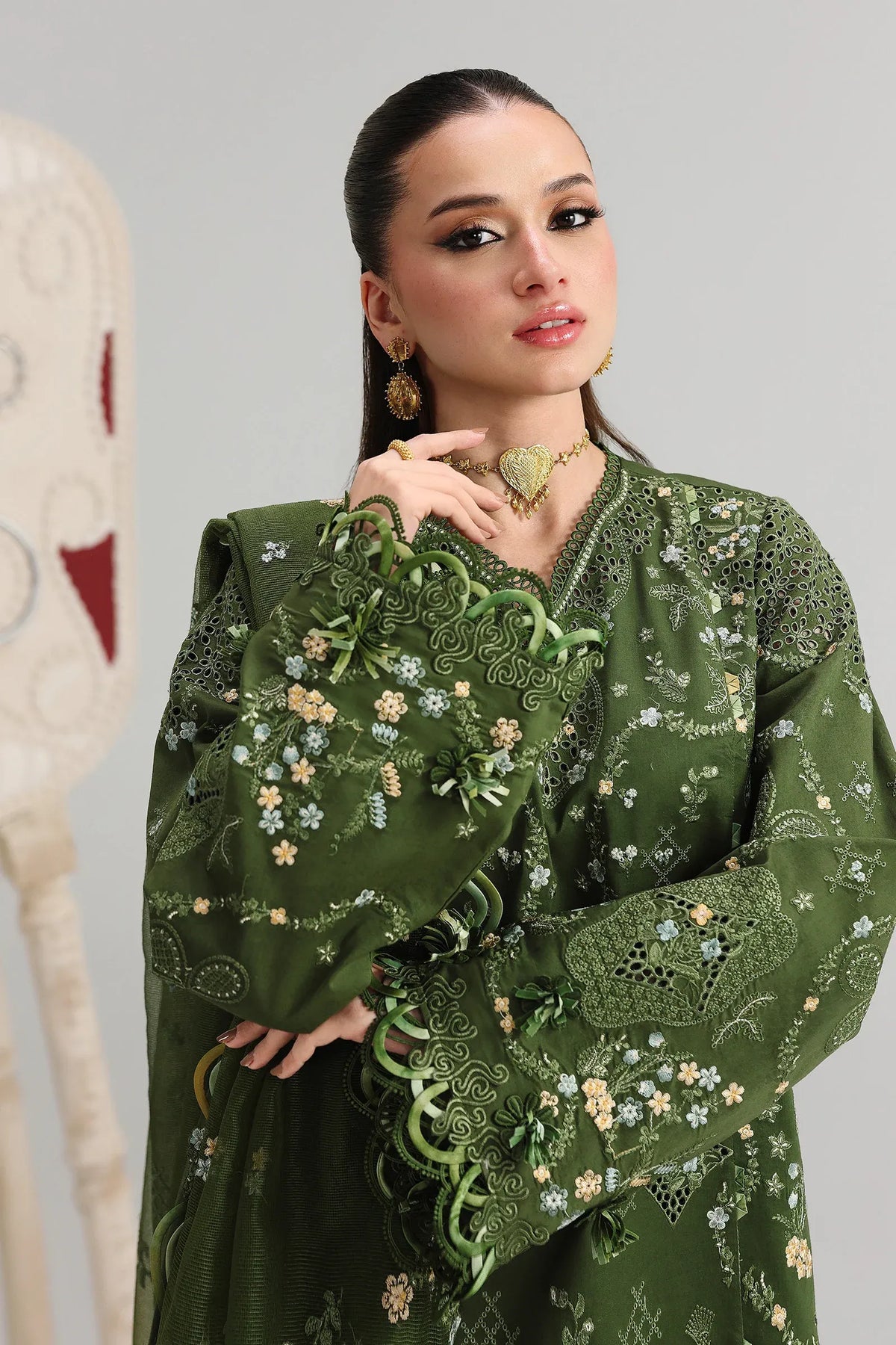 STITCHED BY CC QALAMKAR FESTIVE VESTA 3PC