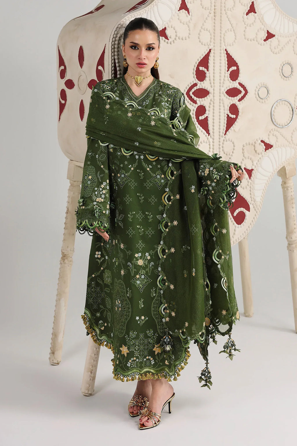 STITCHED BY CC QALAMKAR FESTIVE VESTA 3PC