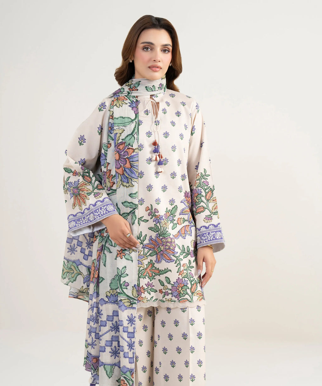 SAPPHIRE PRINTED LAWN U3PE-DYS26V3-123 3PC
