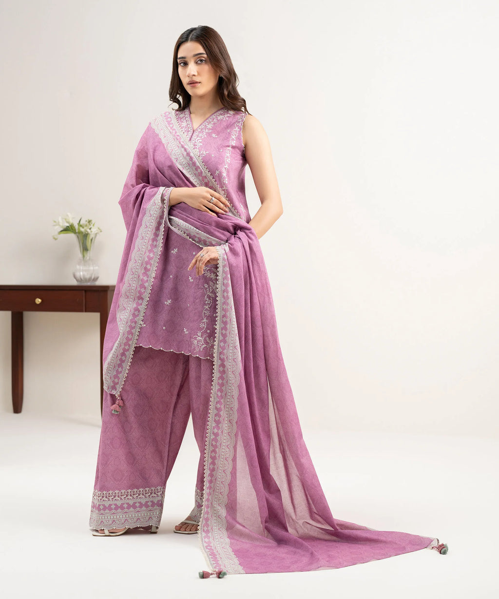 SAPPHIRE PRINTED LAWN U3PE-SGS26V2-7 3PC