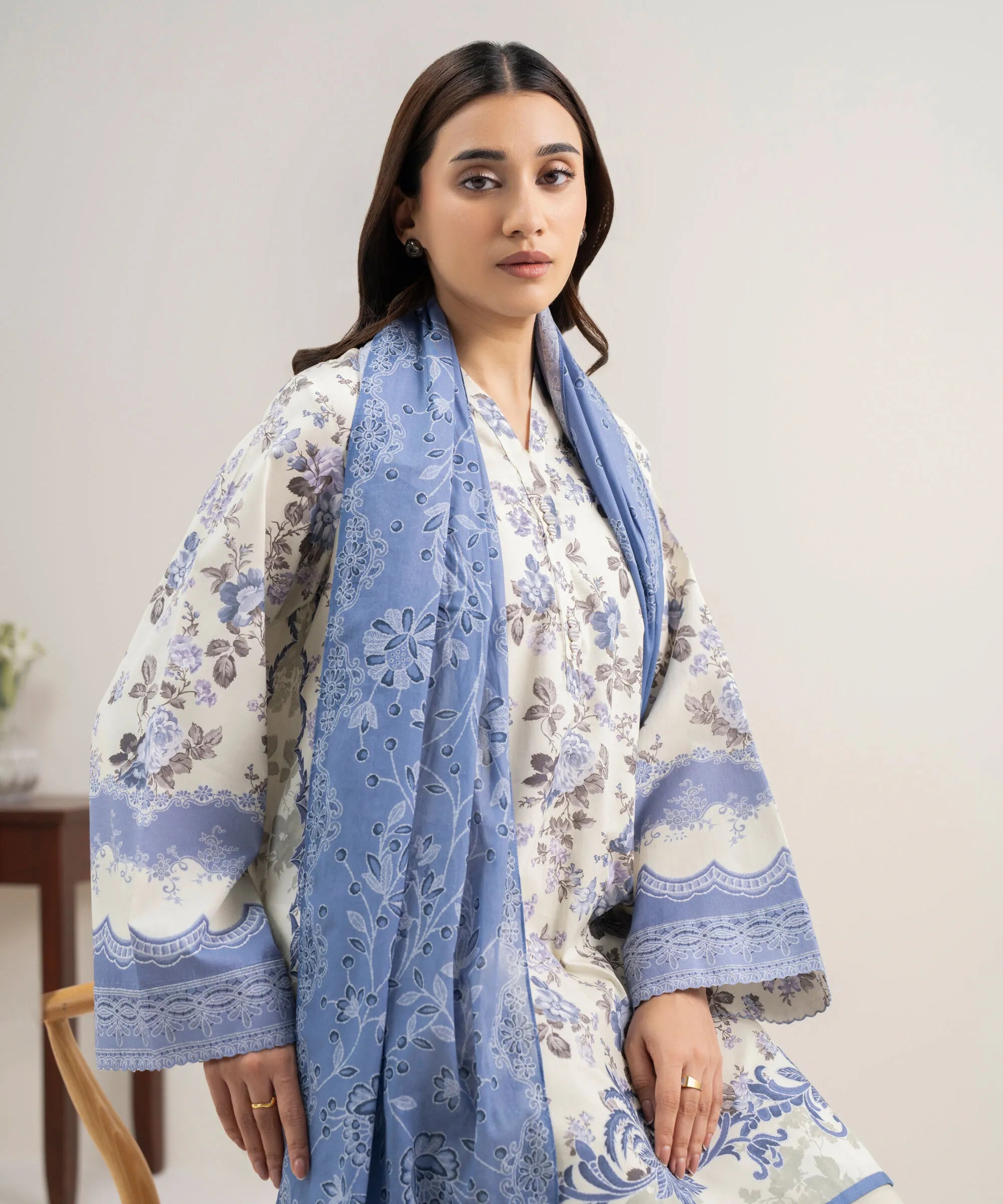 SAPPHIRE PRINTED LAWN U2D-DYS26V3-62 2PC
