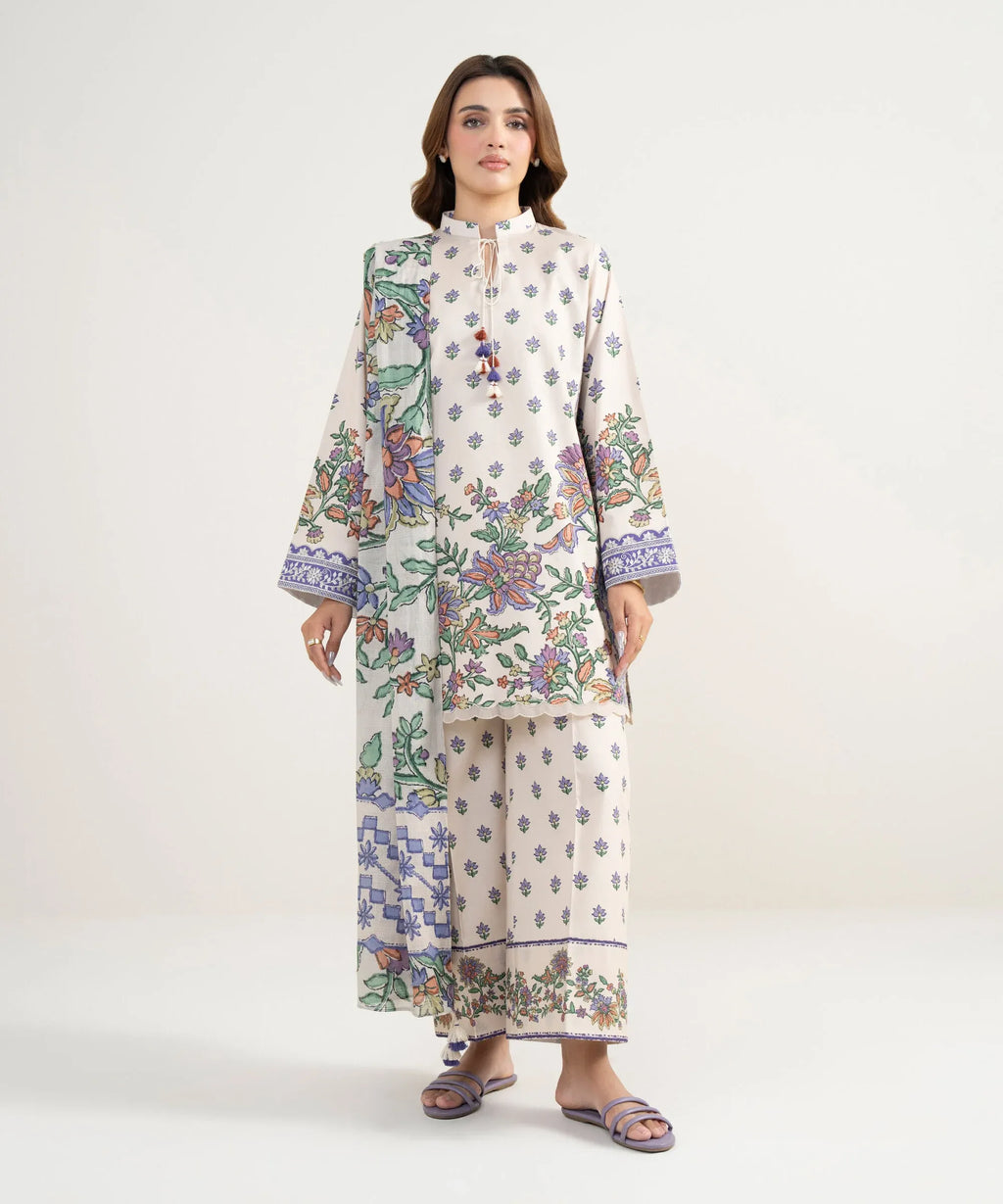 SAPPHIRE PRINTED LAWN U3PE-DYS26V3-123 3PC