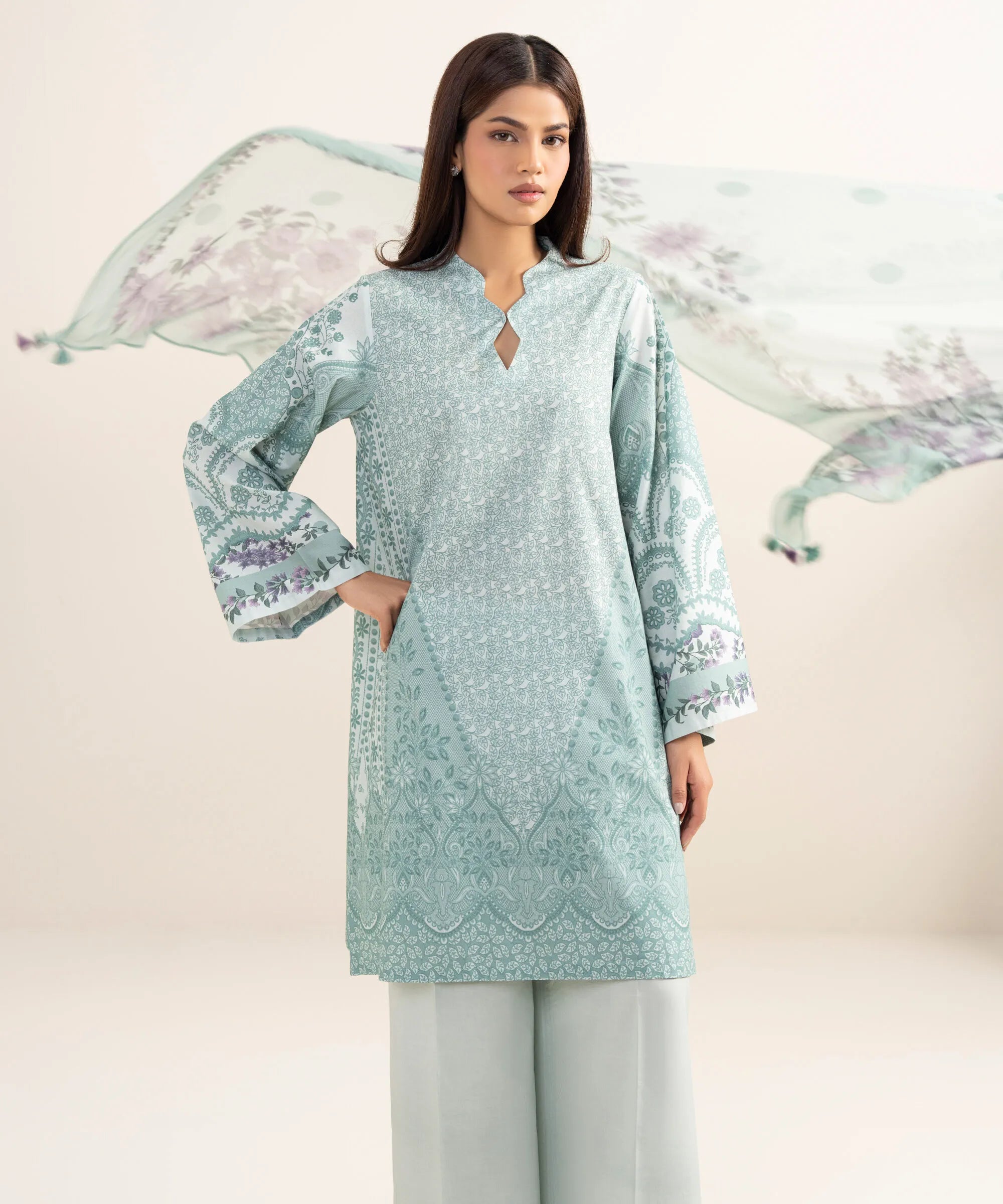 SAPPHIRE PRINTED LAWN U3P-DYS26V4-30 3PC