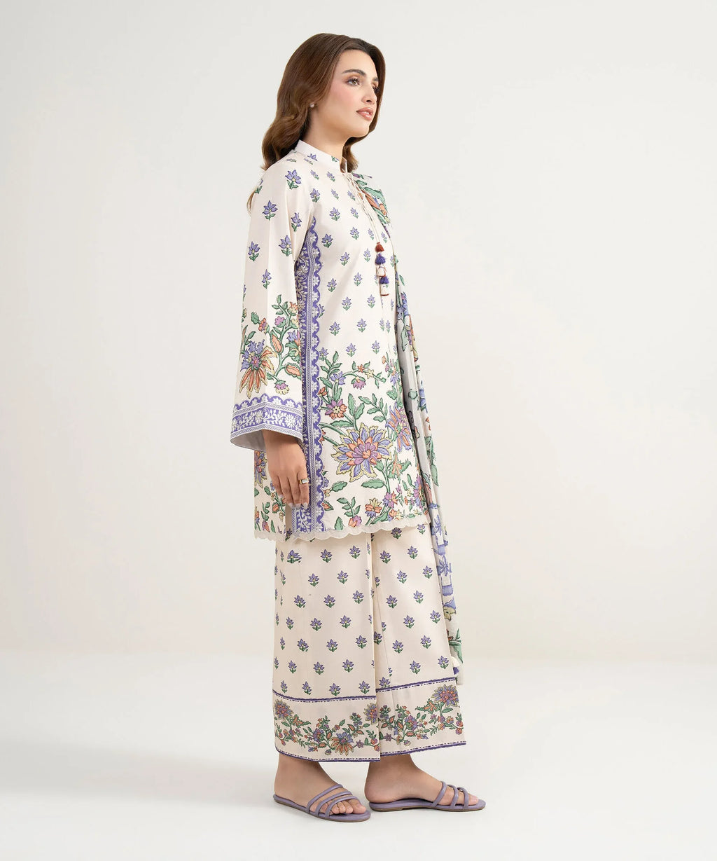 SAPPHIRE PRINTED LAWN U3PE-DYS26V3-123 3PC
