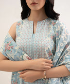 SAPPHIRE PRINTED LAWN U3P-DYS26V4-17 3PC