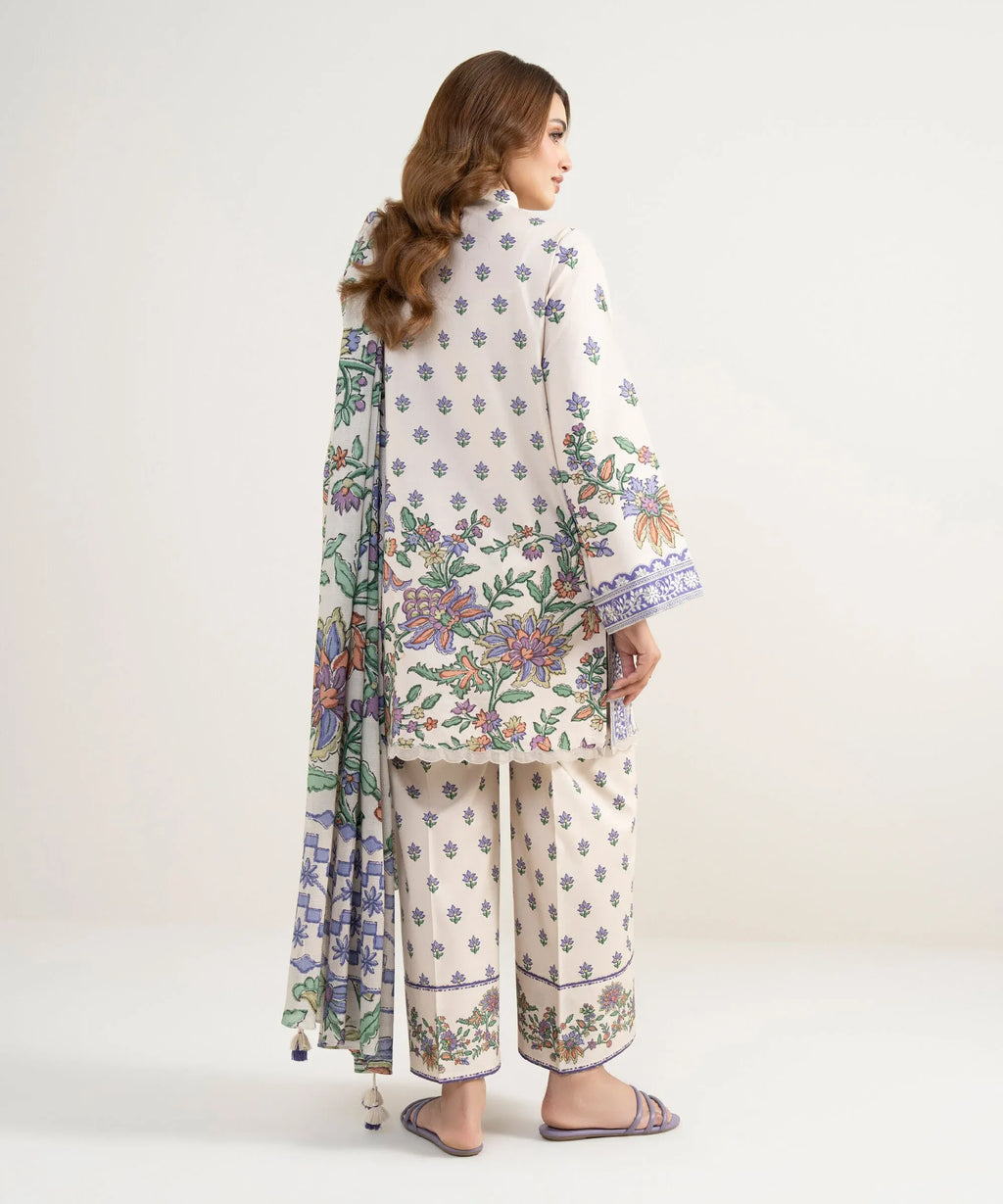 SAPPHIRE PRINTED LAWN U3PE-DYS26V3-123 3PC