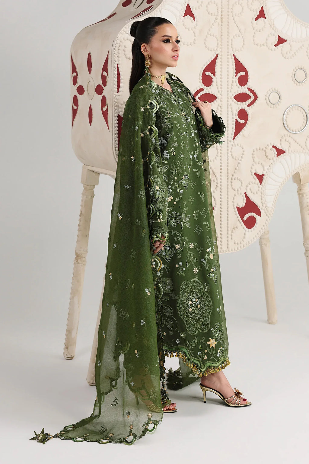 STITCHED BY CC QALAMKAR FESTIVE VESTA 3PC