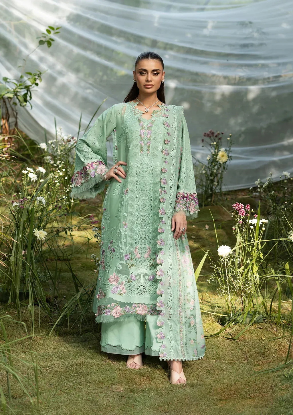 STITCHED BY CC ELAF LUXURY LAWN UNSTITCHED ELQ-3A 3PC