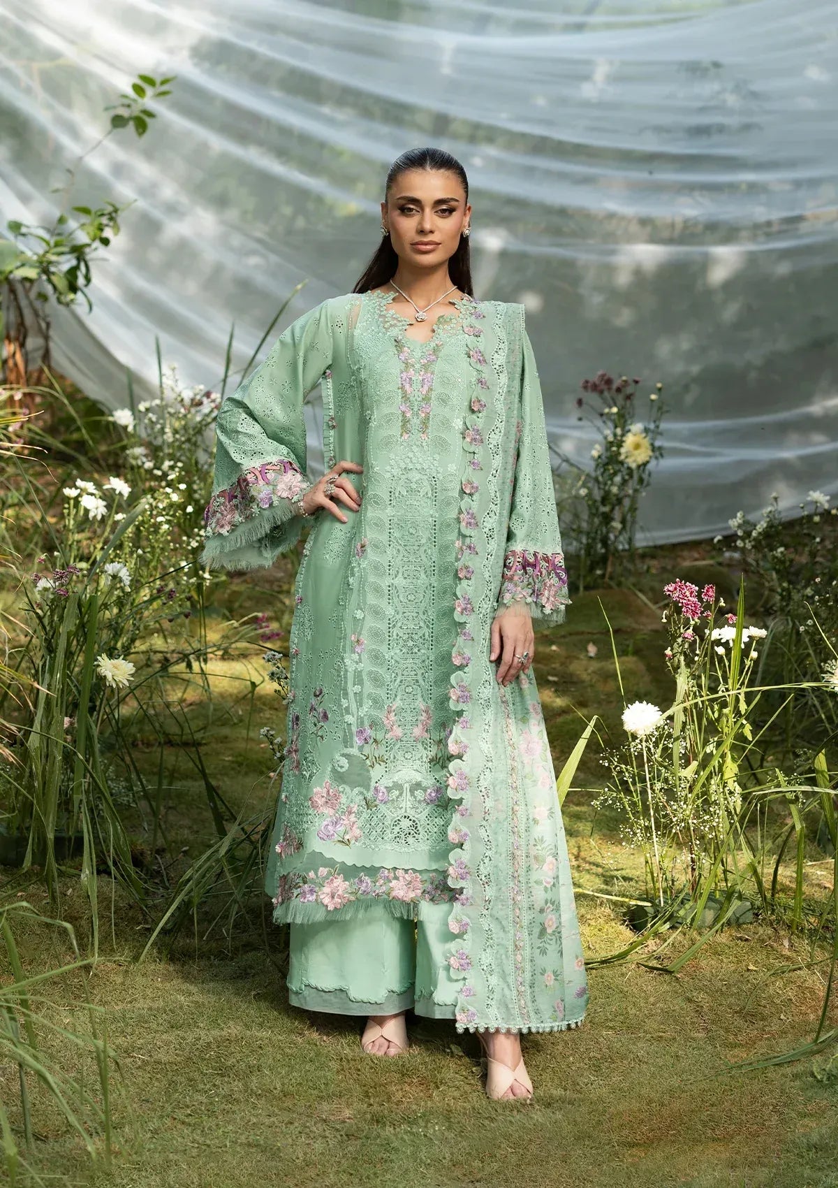 STITCHED BY CC ELAF LUXURY LAWN UNSTITCHED ELQ-3A 3PC