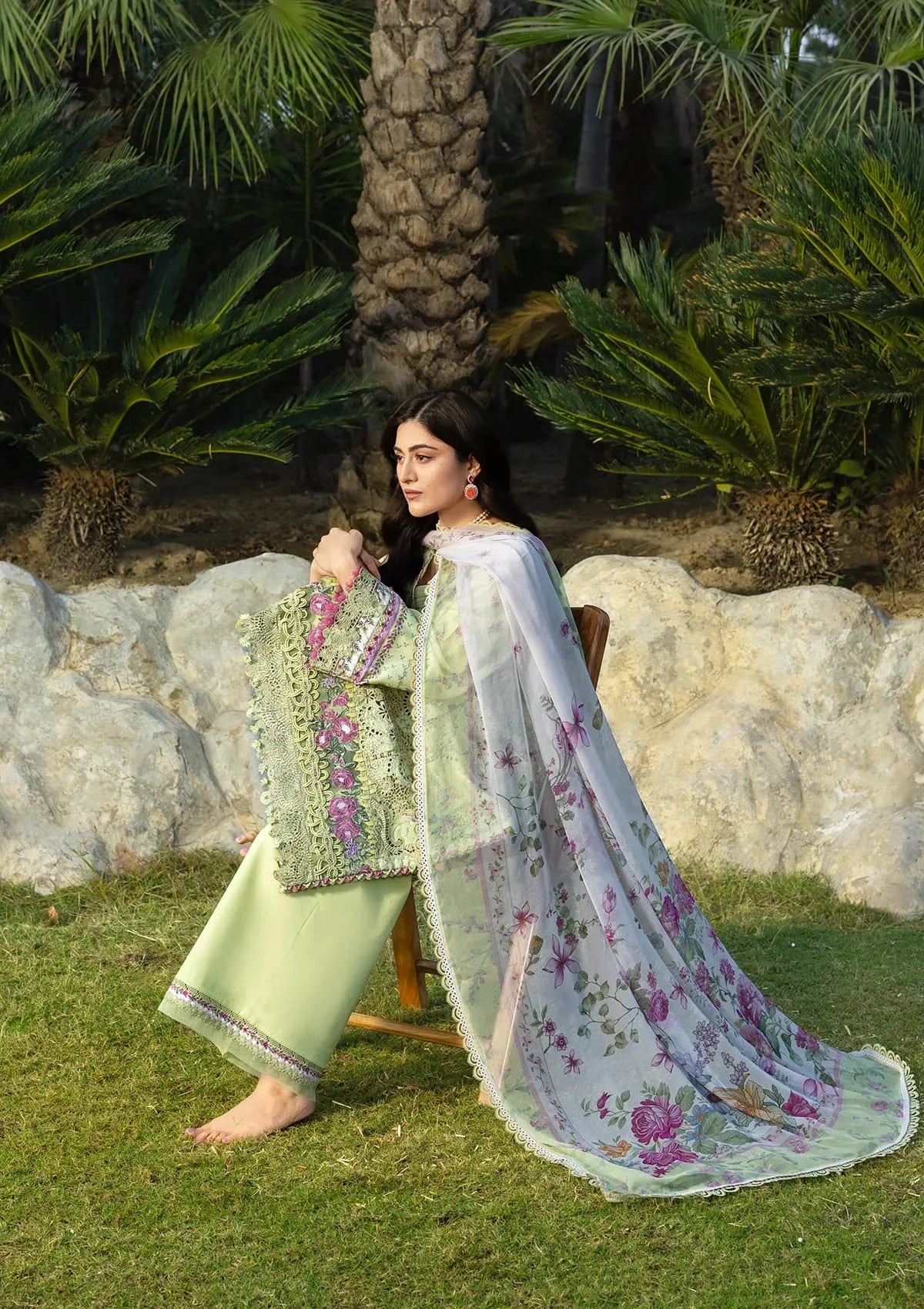 STITCHED BY CC ELAF PREMIUM CHIKANKARI ERC-2A 3PC