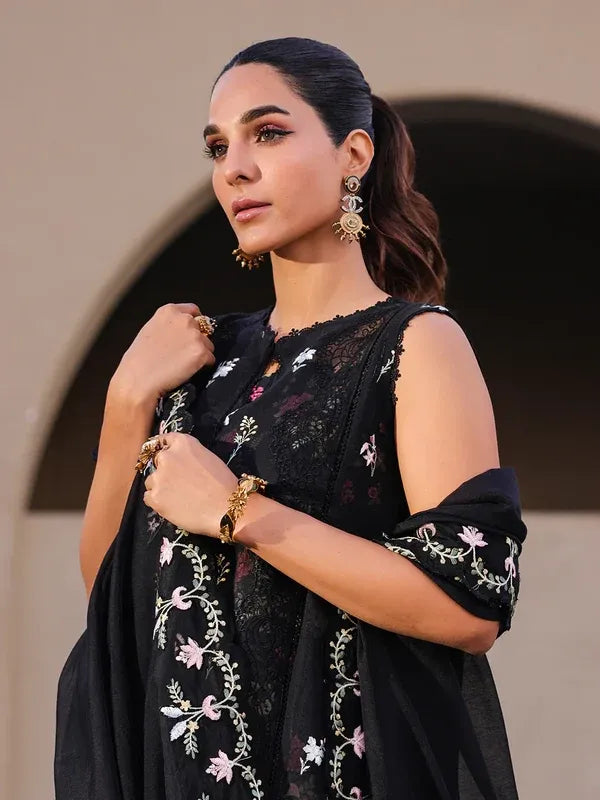 STITCHED BY CC FAIZA FAISAL MARINE ELVA 3PC ( SLEVELESS )