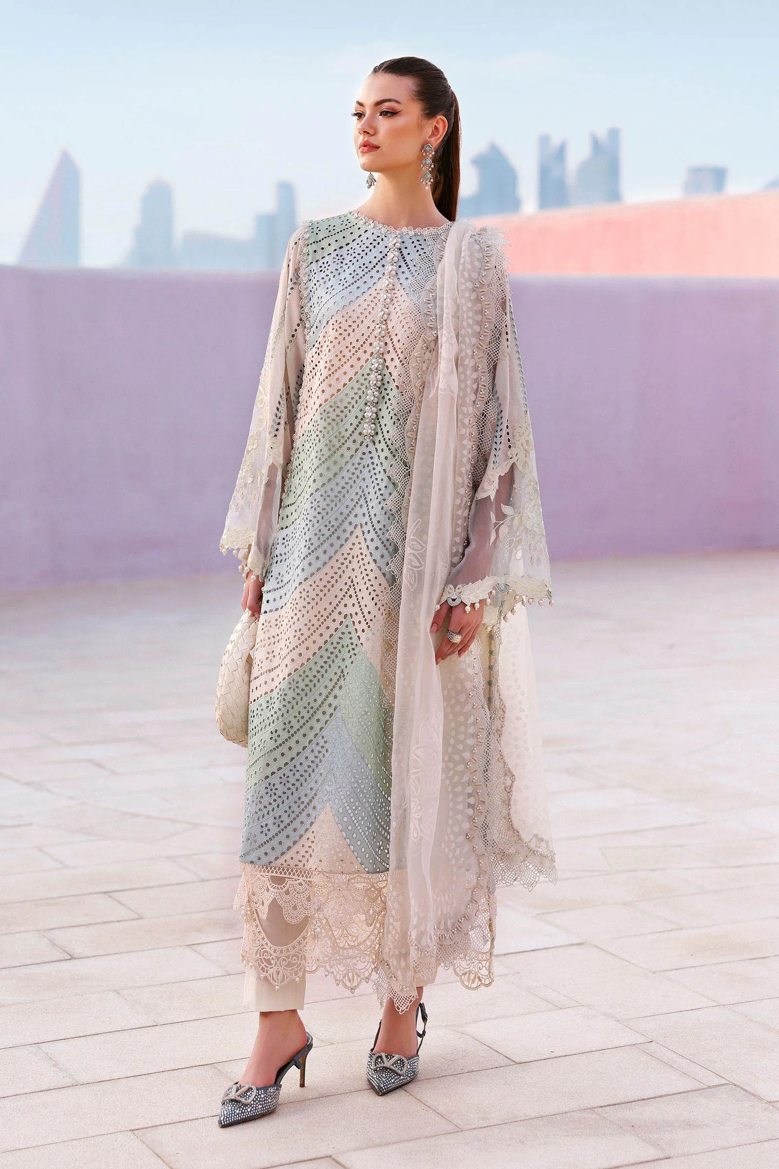 STITCHED BY CC MARIA.B. LUXURY LAWN D-12A 3PC