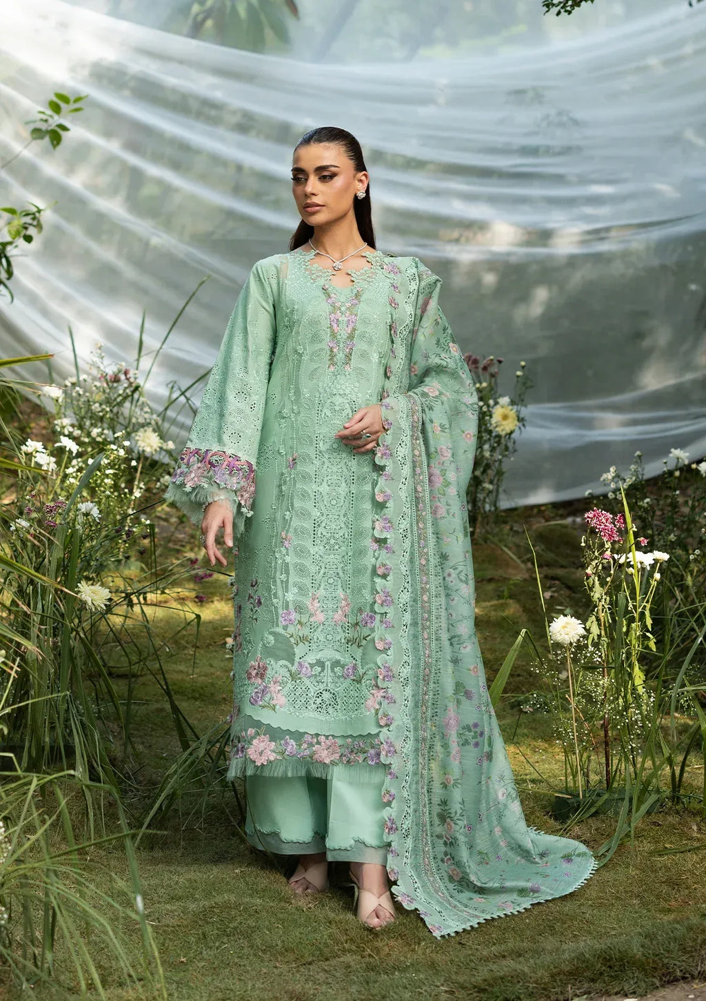 STITCHED BY CC ELAF LUXURY LAWN UNSTITCHED ELQ-3A 3PC